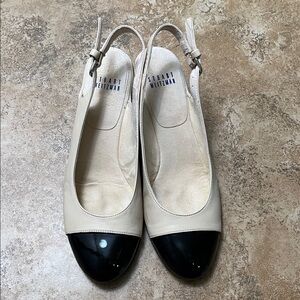Stuart Weitzman Two-Tone Cream and Black Heels